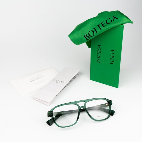 Bottega Veneta BV1294O 003 Green Pilot Women Eyeglasses BRAND NEW - Picture 10 of 12